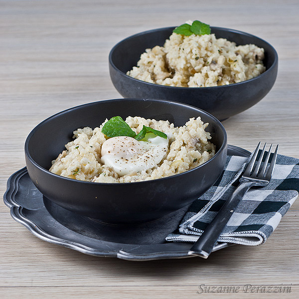 Mushroom Risotto with Poached Egg