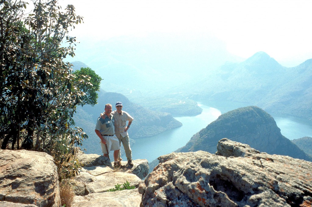 Adriano and our guide, Nico on the edge of Blyde River Canyon in Africa