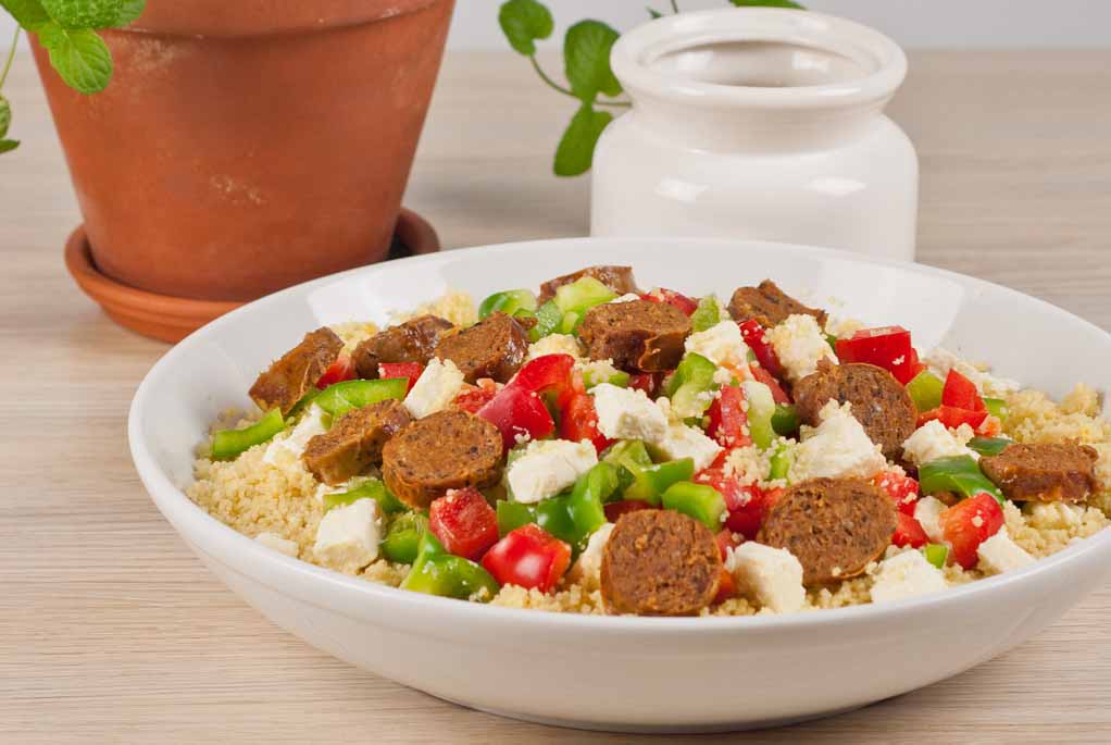 Couscous with Sausages and Peppers