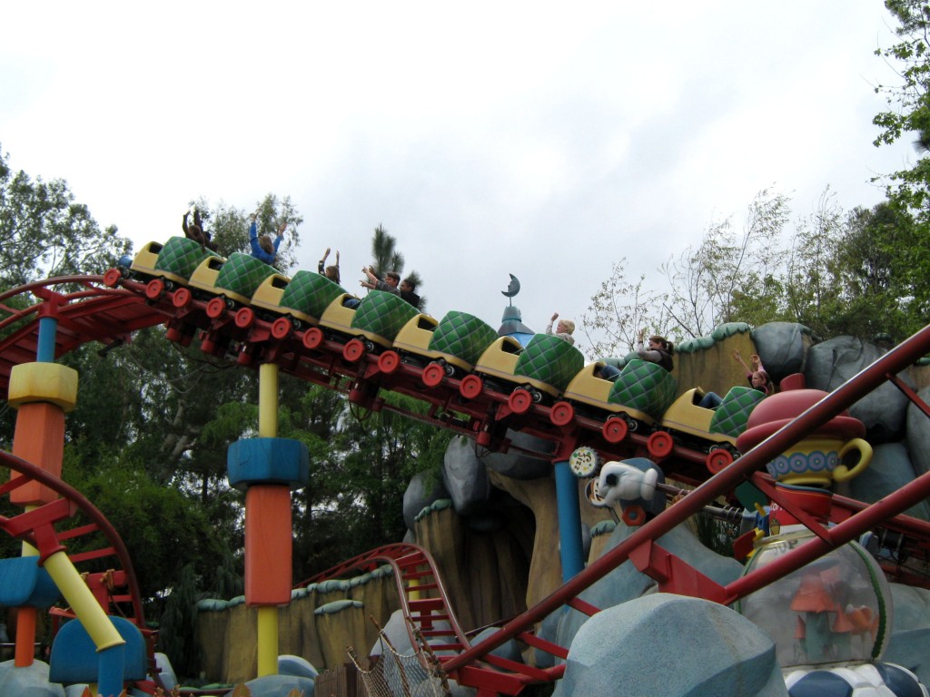 The rollercoaster in Fantasyland