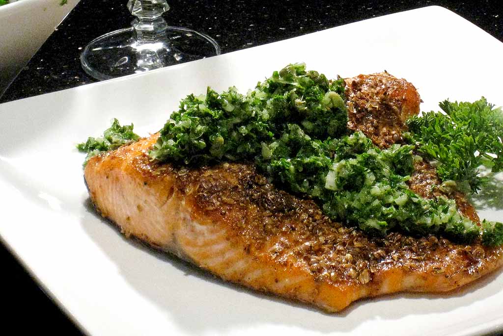 Coriander encrusted Salmon