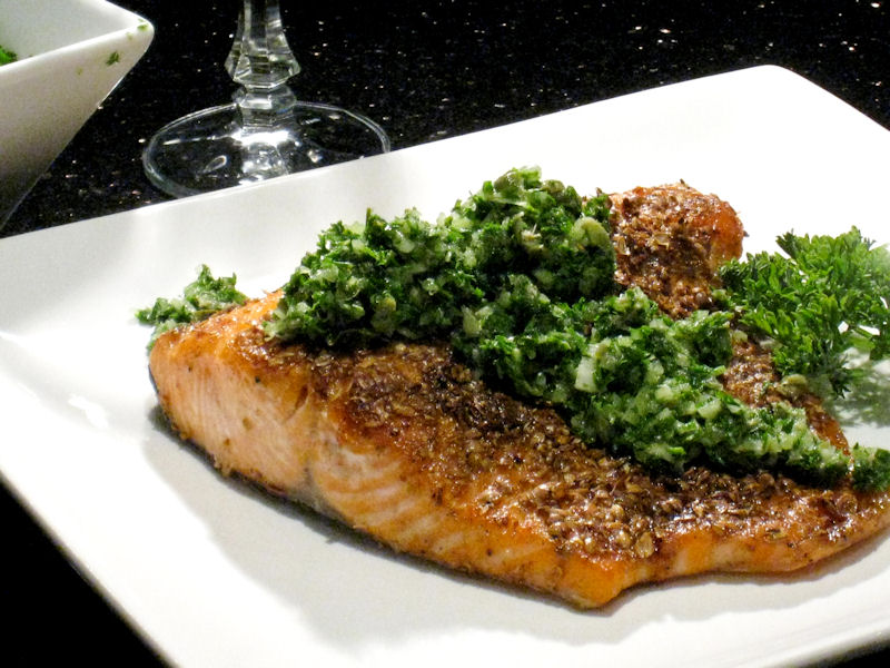 Coriander encrusted Salmon 