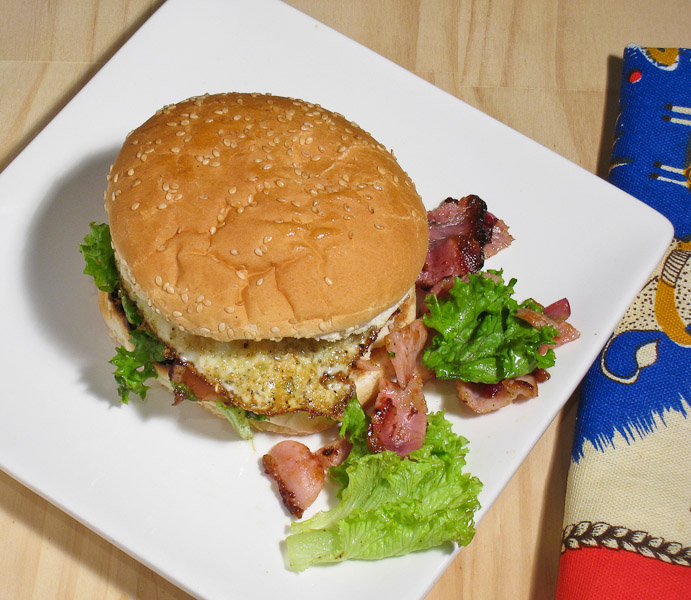 Fried Egg, Bacon & Feta Sandwich