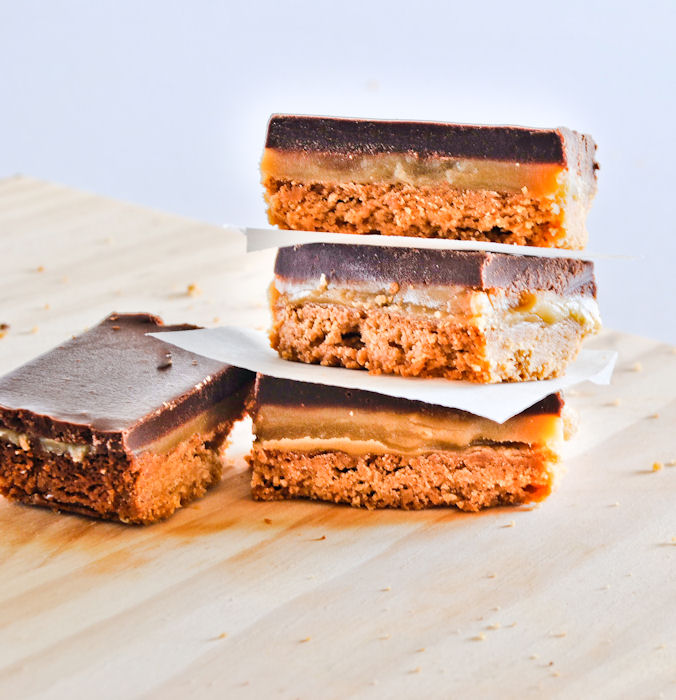 Chocolate caramel slices