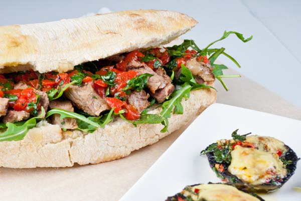 Steak Sarnie and Cheesy Mushrooms  Jaime Oliver Recipe