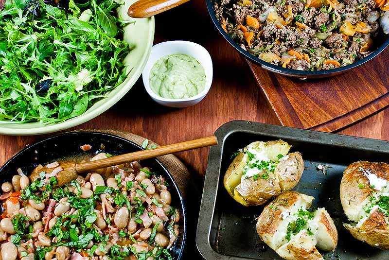 Beef Hash and Jacket Potatoes