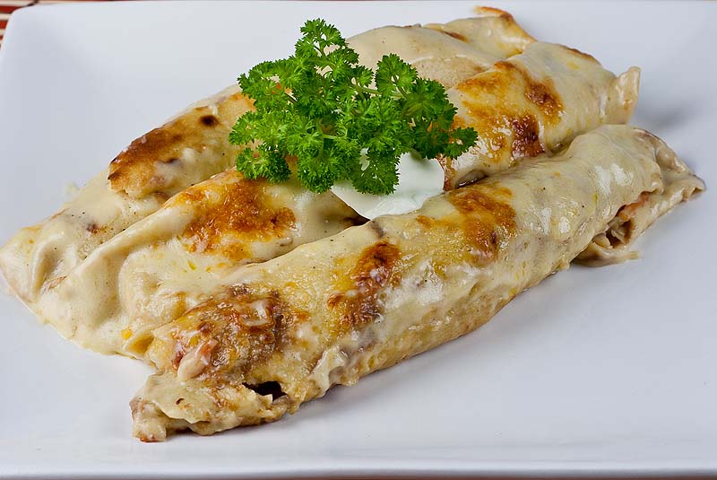 Chicken, broccoli, cheese crepes