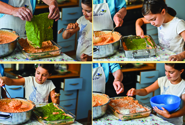 Assembling the lasagna