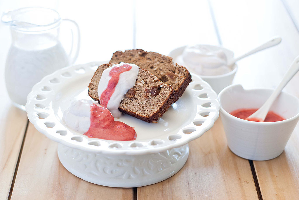 Banana Coconut Raisin Loaf - grain, nut, dairy and refined sugar-free