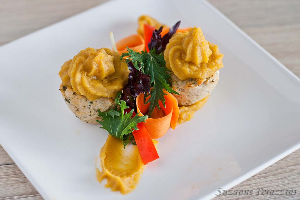 Chicken Cupcakes with sweet potato topping