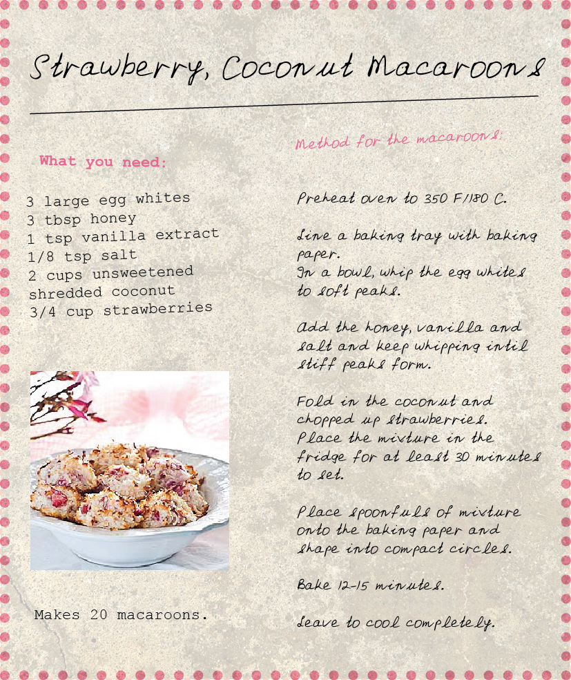 Strawberry, Coconut Macaroons