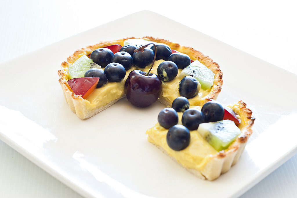 Custard Fruit Tart - grain, dairy and refined sugar-free