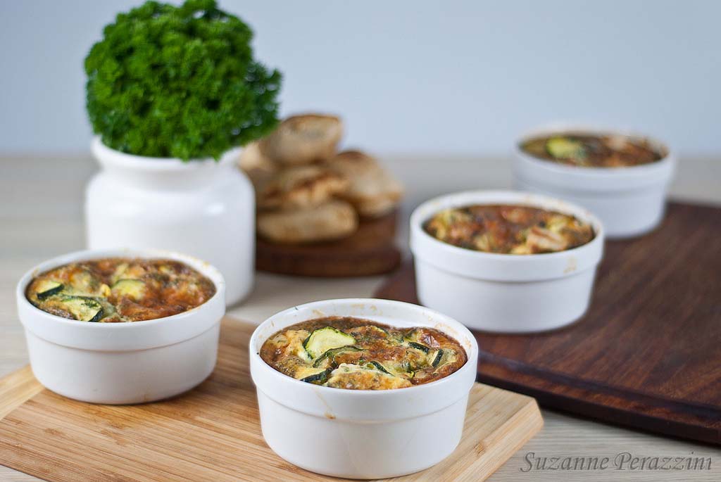 Chicken Zucchini Gruyere Clafoutis - Gluten-free and low FODMAPs