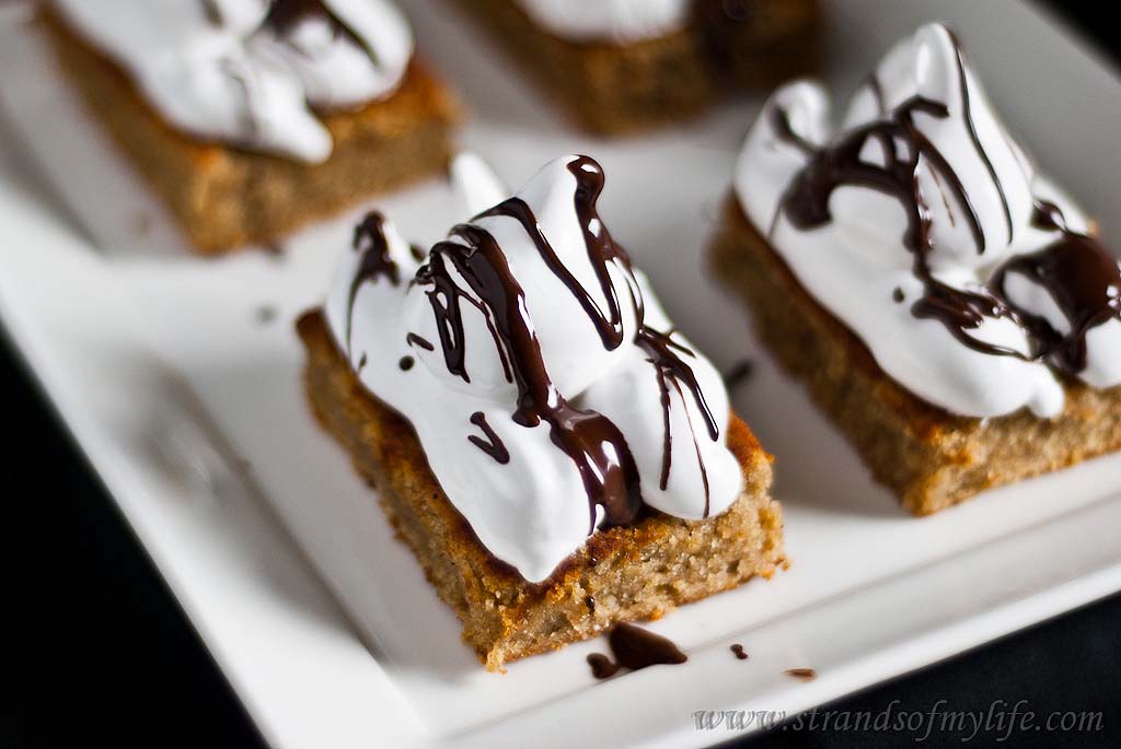 Banana peanut butter meringue bars - gluten & grain-free