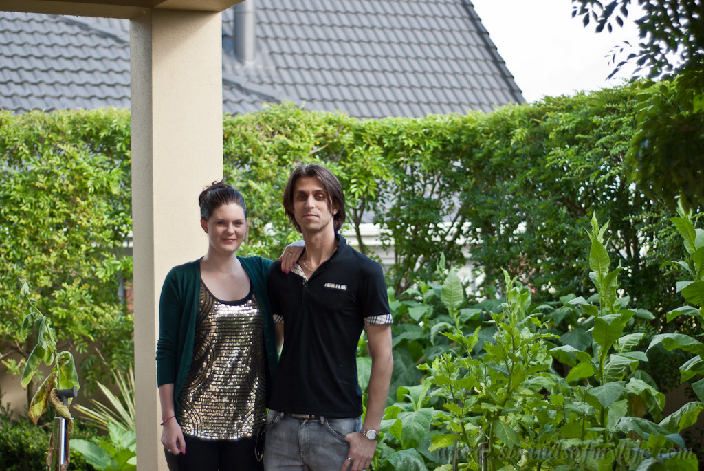 Dario & Alex with tobacco plants 