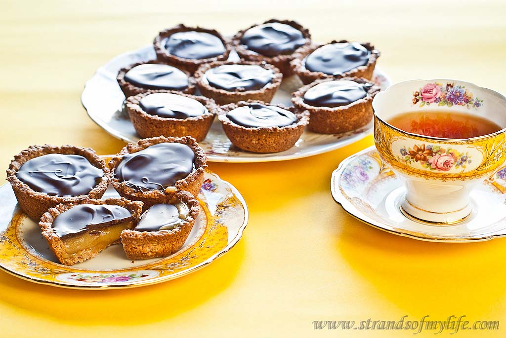 Caramel Lemon Curd & Chocolate Tartlettes - gluten free and low FODMAP