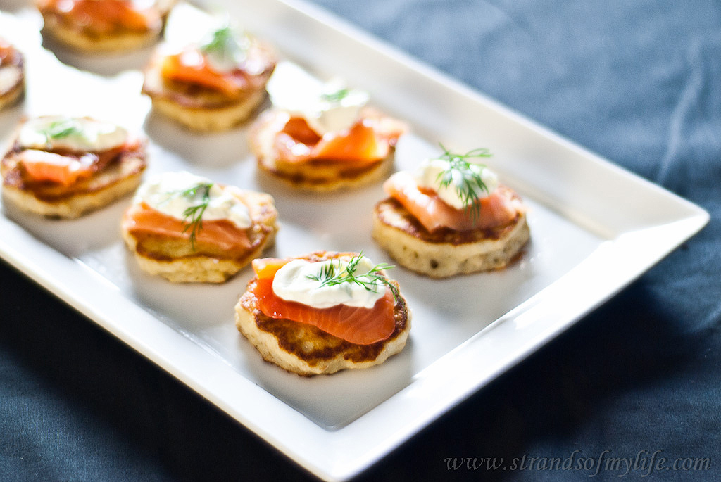 Blinis with Salmon and Sour Cream - gluten-free and low FODMAP