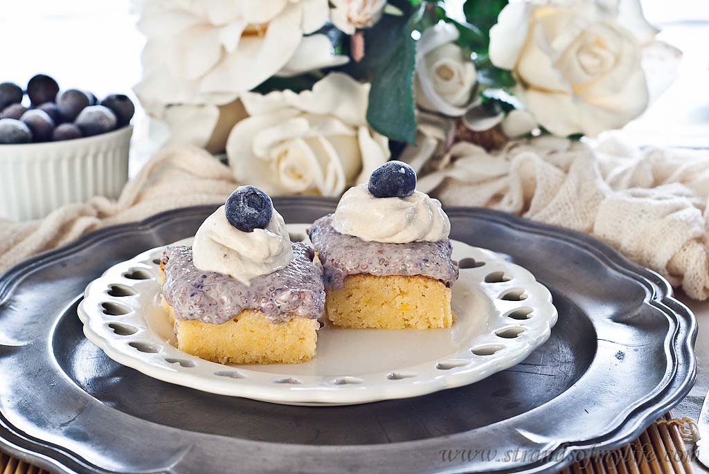 Blueberry Mousse Slice -gluten-free & low FODMAP