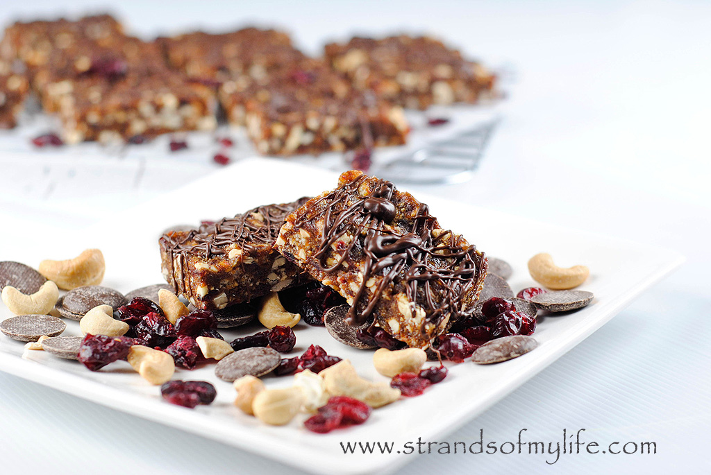 Chocolate Cherry Cashew Bars - high fructose