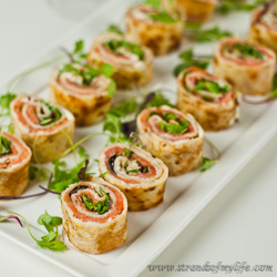 Salmon, Cream Cheese Pancake Rolls – gluten-free & low FODMAP