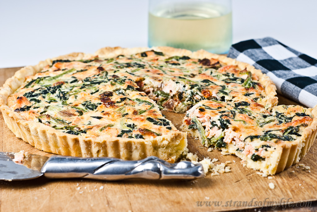 Salmon and Spinach Quiche - gluten-free & low FODMAP