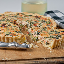 Salmon and Spinach Quiche - gluten-free & low FODMAP