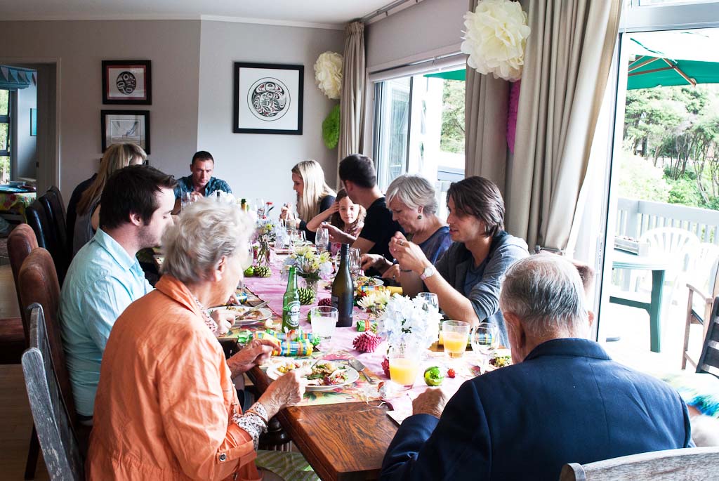 Four generations at Christmas lunch