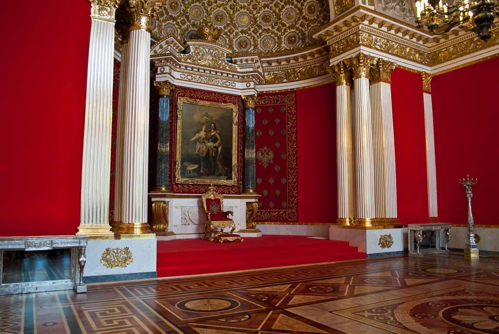 The throne room at the Hermitage, St Petersburg