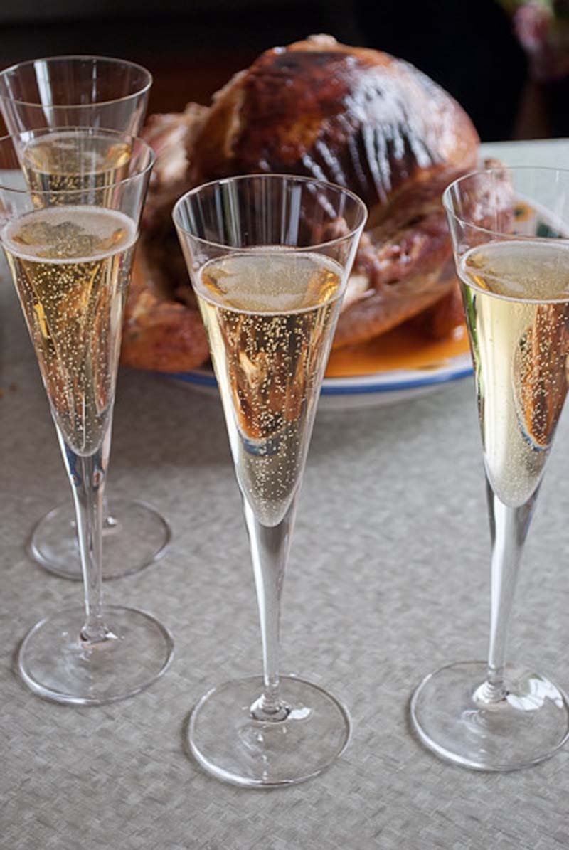 What's better? Champagne and a massive turkey