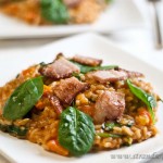 Bacon & Spinach Risotto - low Fodmap and gluten-free