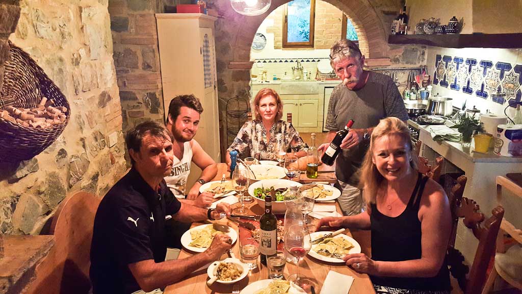 Lunch  in the kitchen at Casa Raia