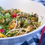 Dinner: Prawn, quinoa and vegetable salad
